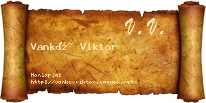 Vankó Viktor névjegykártya
